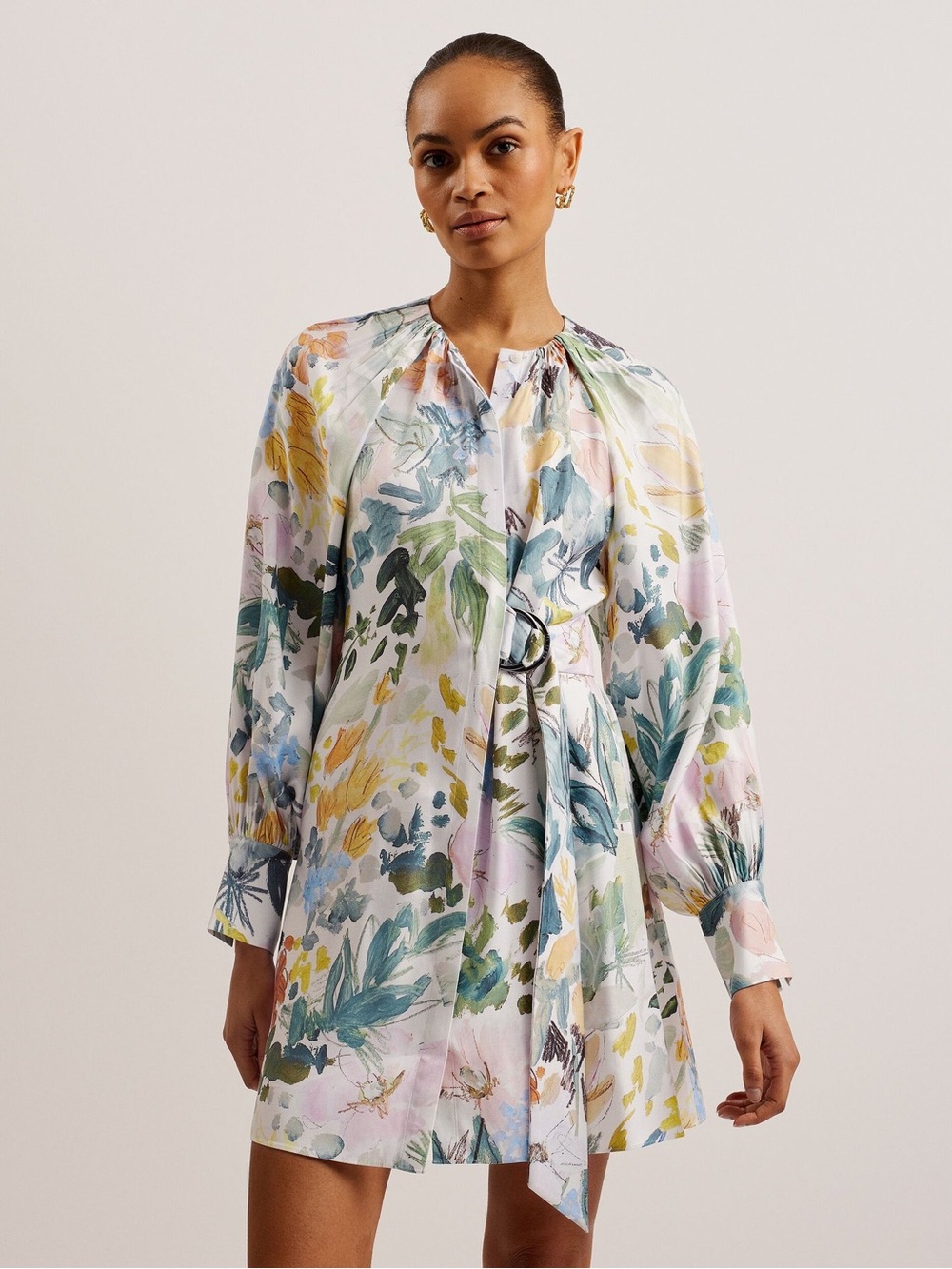 TED BAKER AMASYA Wrap Front Floral Mini Dress Dress (2)
